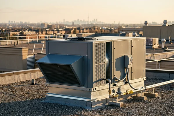 Carrier 50TC replacement unit on a GTA plaza roof
