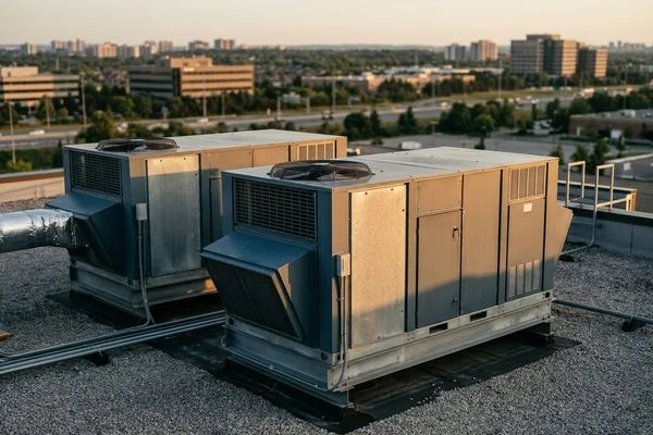 Trane Voyager units on a Highway 7 office building